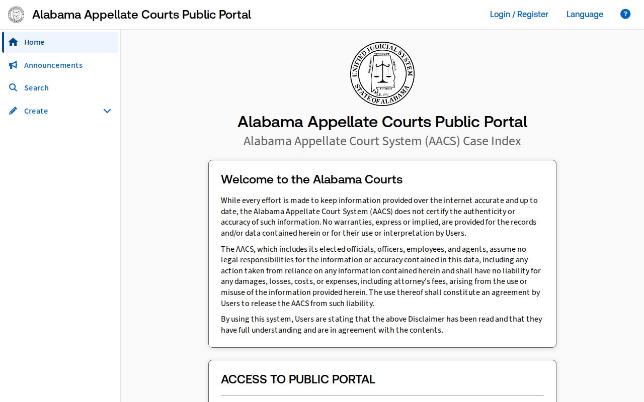 Choctaw County court dockets Alabama appellate courts public portal