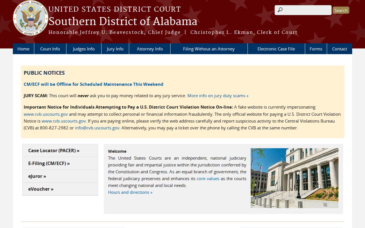 Choctaw County court records Southern District of Alabama homepage