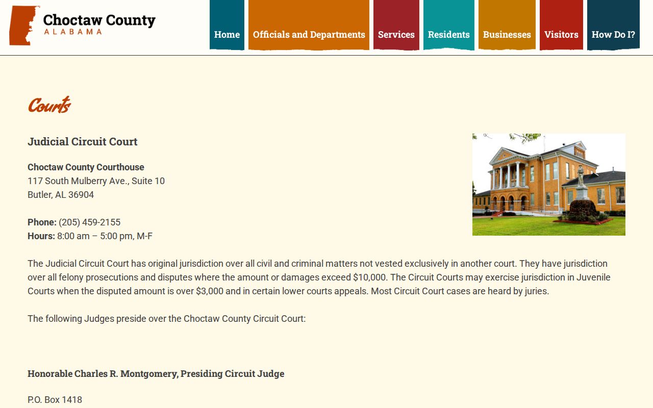 Choctaw County court records county courts overview