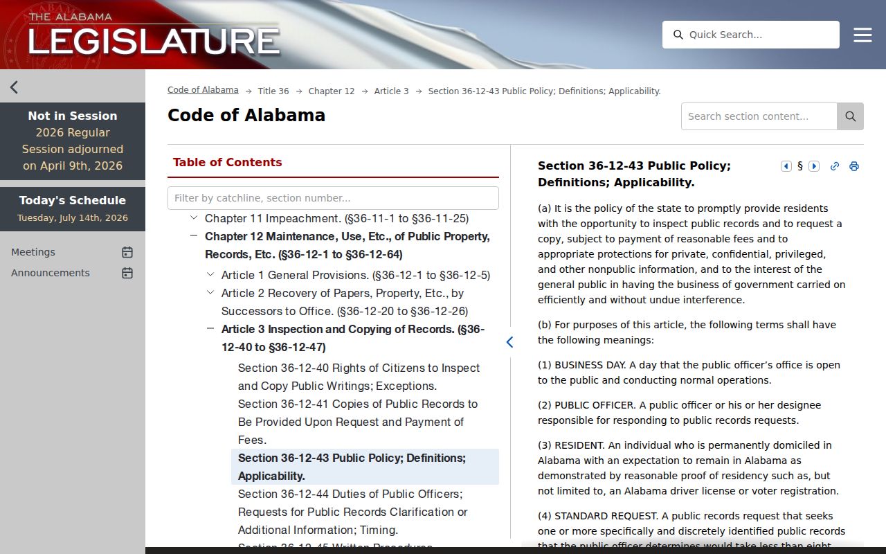 Choctaw County warrant records public records request procedure